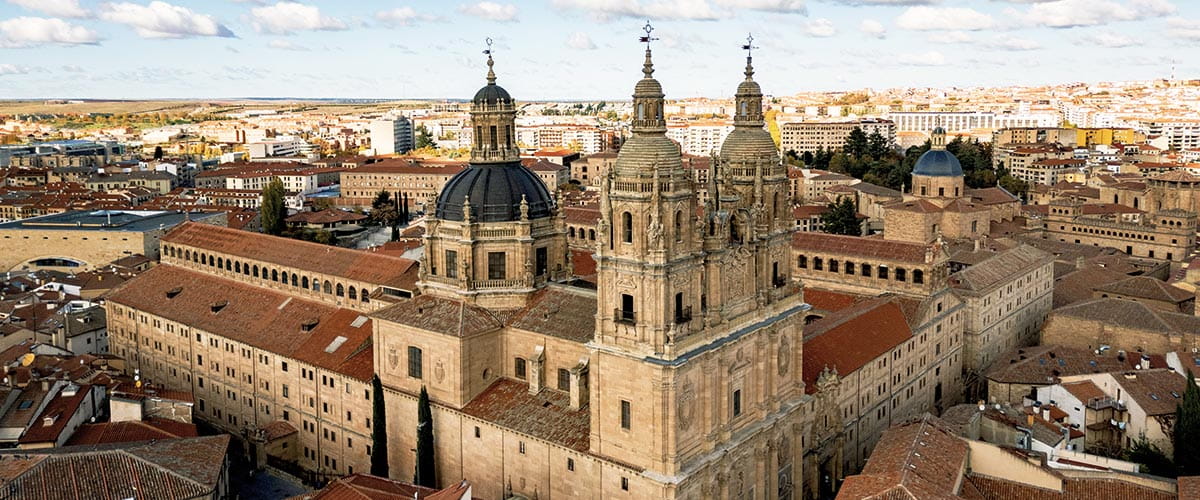 A view over the cathedral in Salamanca, Spain